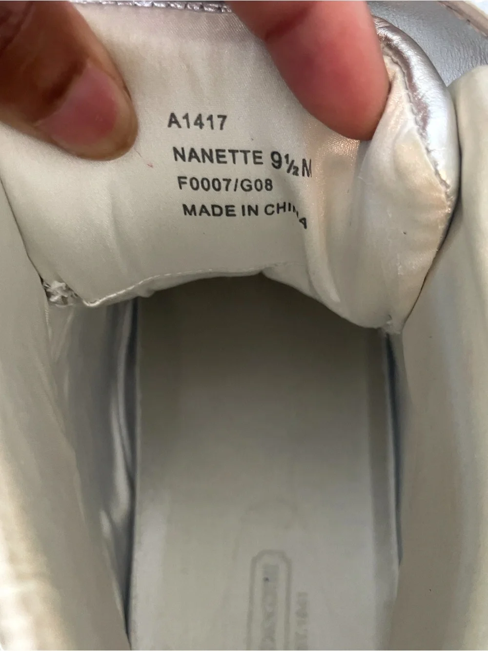 Coach Nanette Silver High Top Sneakers Logo Pattern Lace Up Hook & Loop Size 9.5